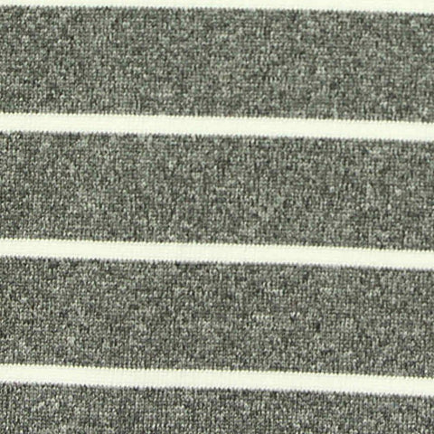 Heather Grey Horizontal-Stripe Milk Silk Knit, Polyester