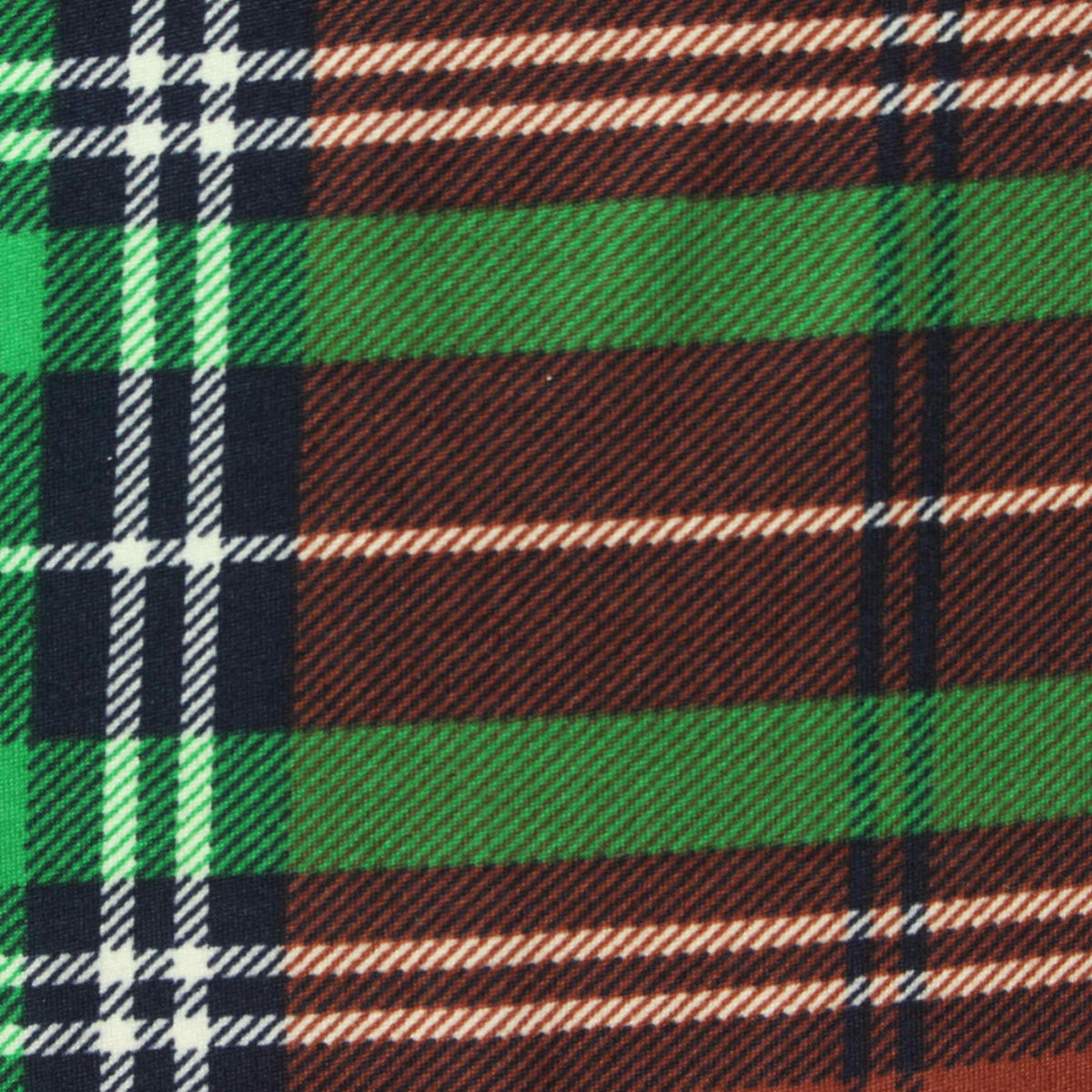 Brown Bold-Plaid Jersey Knit, Polyester