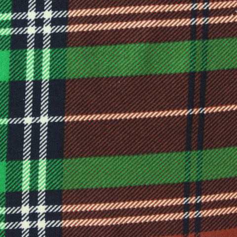 Brown Bold-Plaid Jersey Knit, Polyester