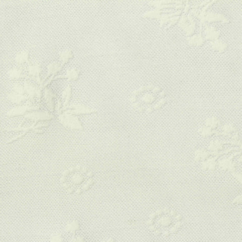 White Tone-on-Tone Floral Jacquard, Polyester, 180 gsm