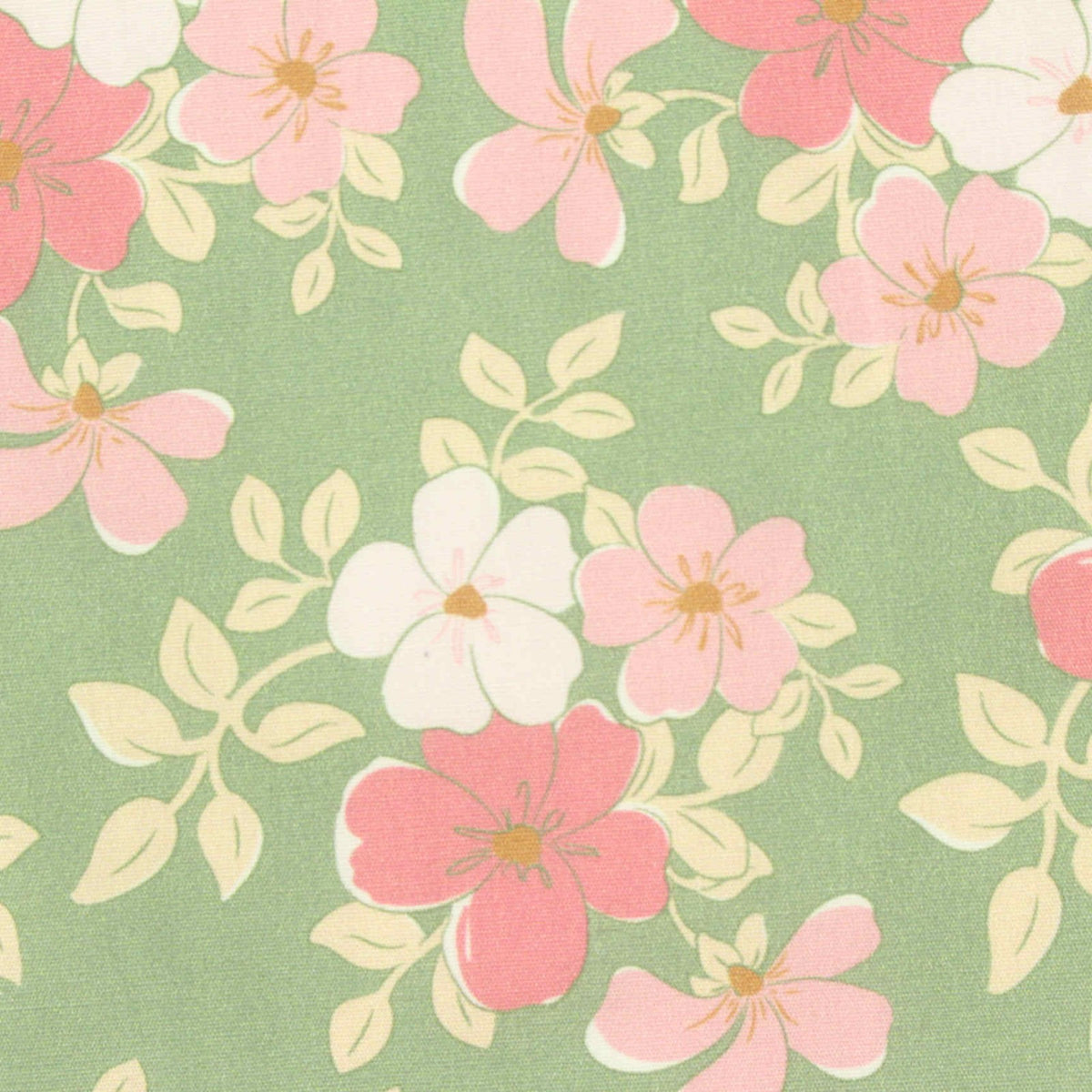 Printed 100% Cotton Poplin Fabric, 120 gsm, 145 cm — Green