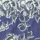 Blue Floral Rib Knit, Poly-Viscose