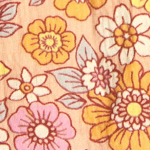 Yellow Floral Woven, Cotton-Poly