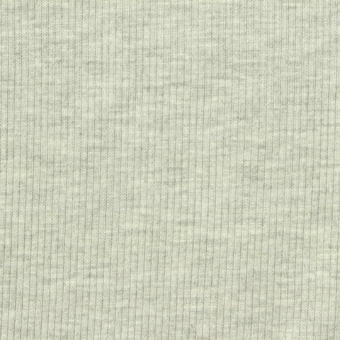 Light Grey Marl Rib Knit, Polyester, 280 gsm, 127 cm