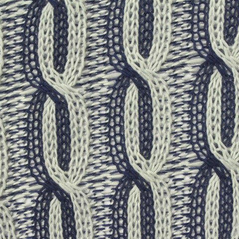 Jacquard 100% Polyester Pointelle Knit Fabric, 370 gsm, 150 cm — Navy