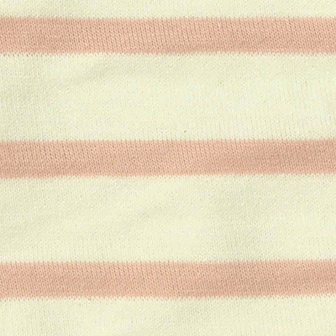 Cream Stripes Jersey Knit, Cotton-Poly, 172 gsm