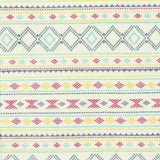 Blue Geometric-Band Rib Knit, Cotton