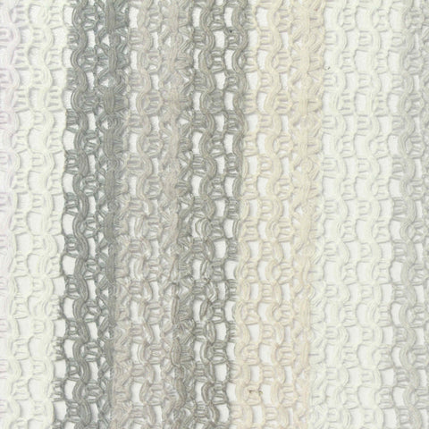 White Vertical-Stripe Jacquard, Polyester, 190 gsm