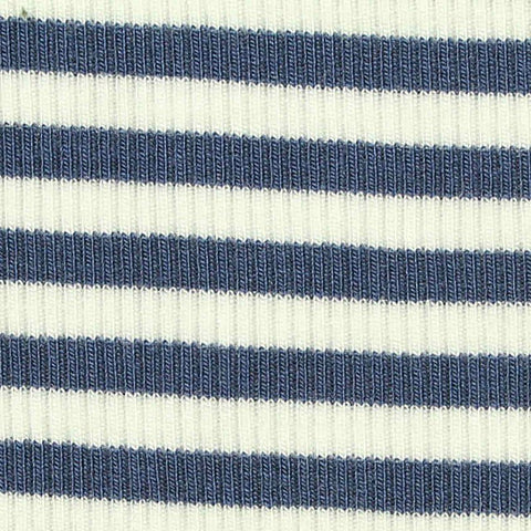 Blue Stripes Rib Knit