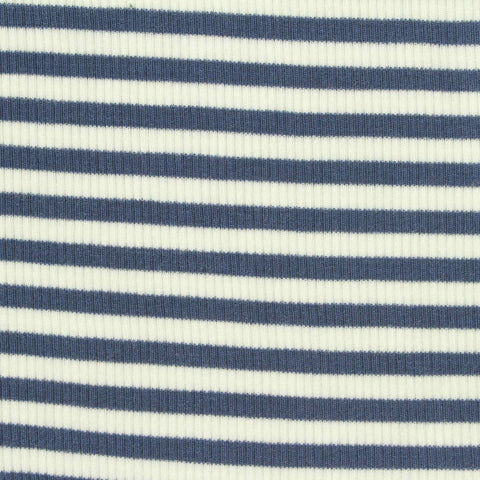 Blue Stripes Rib Knit