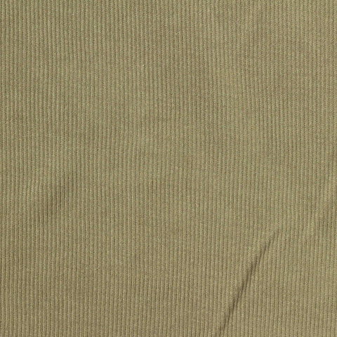 Washed Modal Polyester Rib Knit Fabric, 180 gsm, 164 cm — Khaki