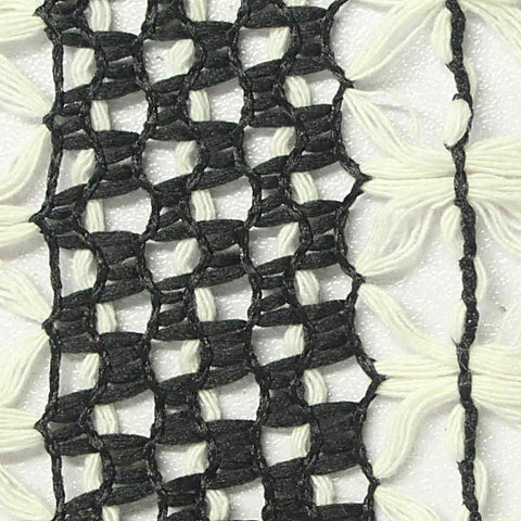 Black Floral Jacquard, Poly-Cotton, 200 gsm