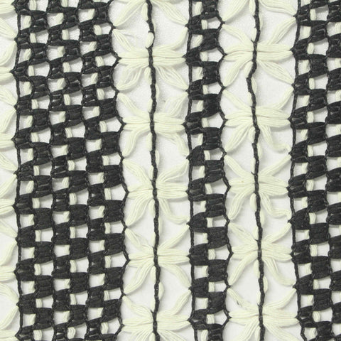 Black Floral Jacquard, Poly-Cotton, 200 gsm