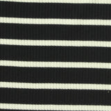 Black Horizontal-Stripe Rib Knit, Viscose