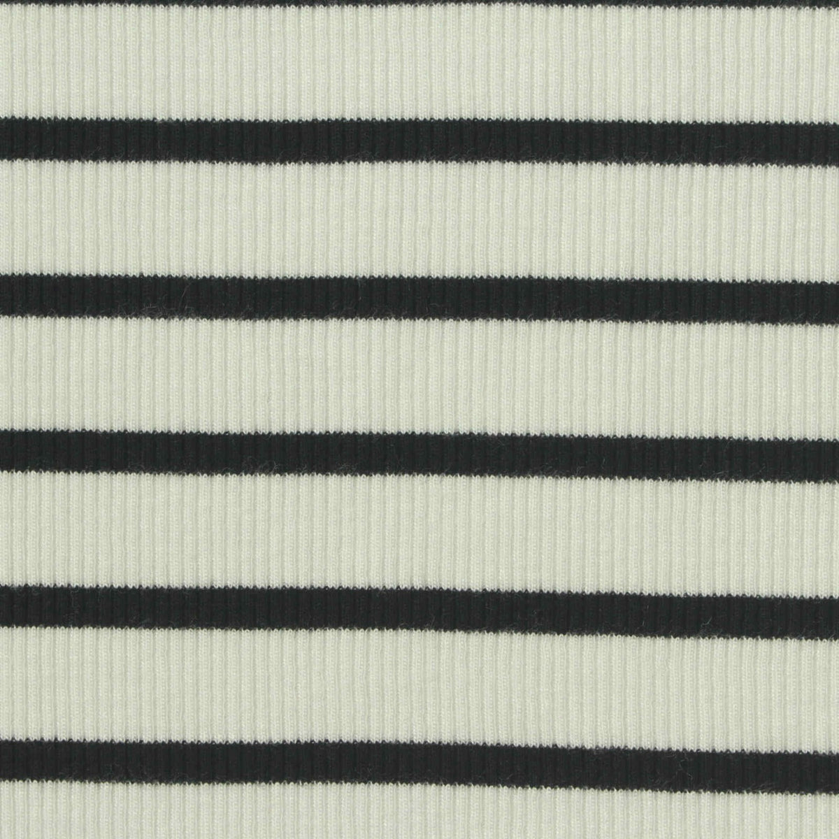 Black Horizontal-Stripe Rib Knit, Viscose, 240 gsm, 120 cm