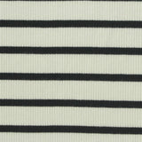 Black Horizontal-Stripe Rib Knit, Viscose
