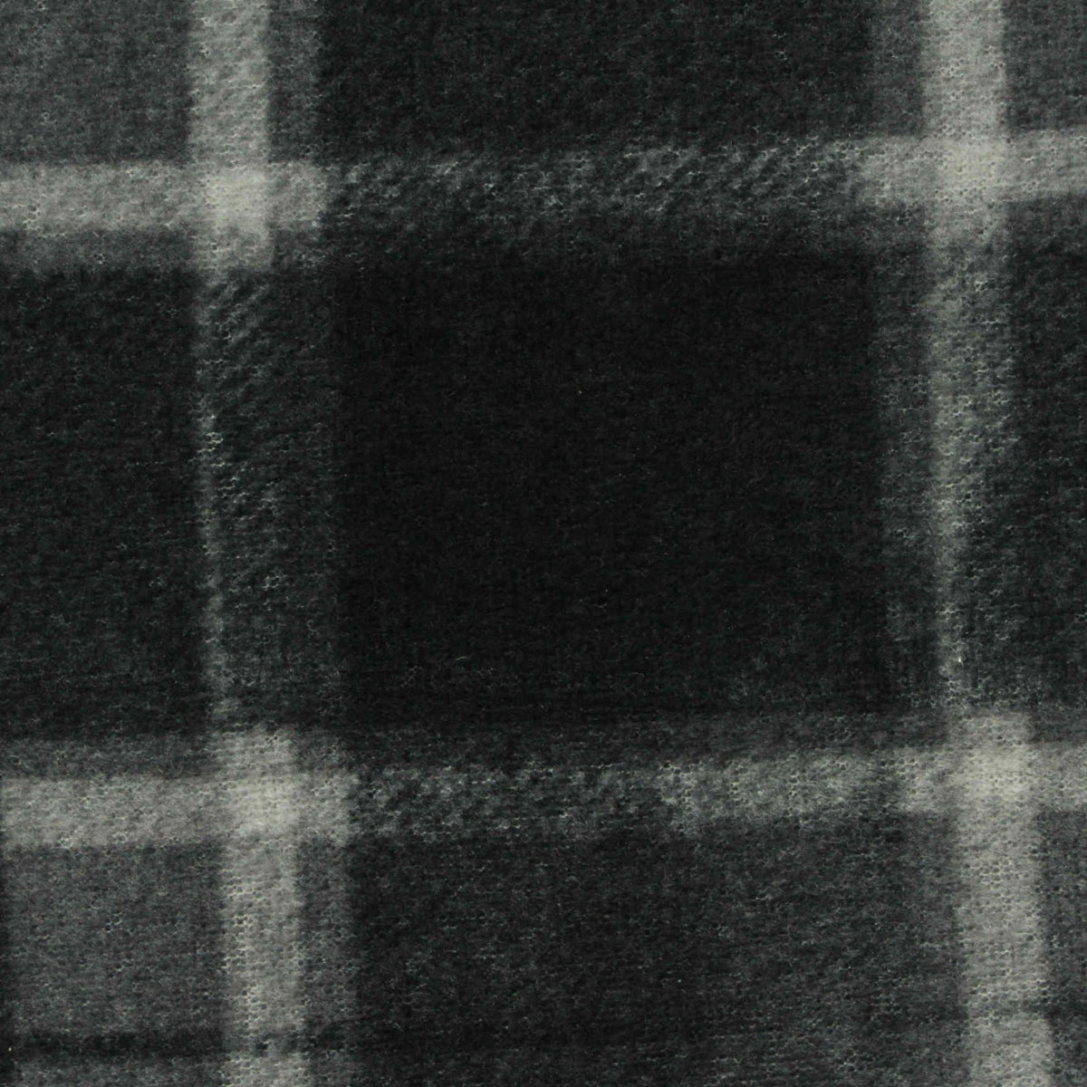 Dark Grey Plaid Fleece, Polyester, 180 gsm