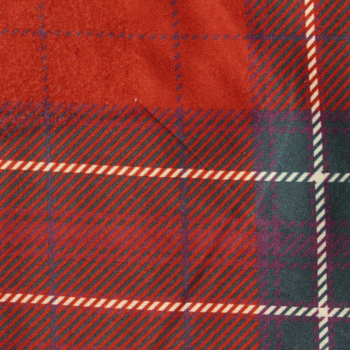 Red Plaid Jersey Knit, Polyester
