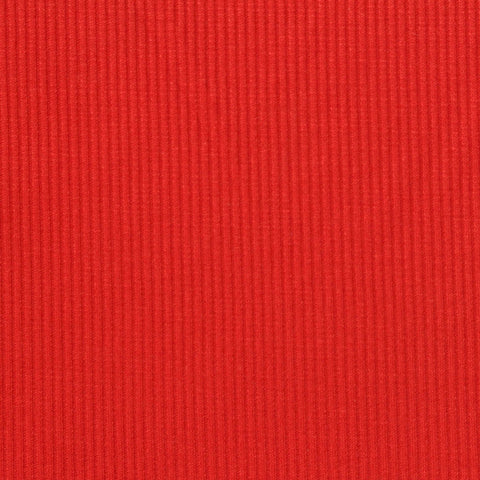 Polyester Viscose Stretch Rib Knit Fabric, 200 gsm — Red
