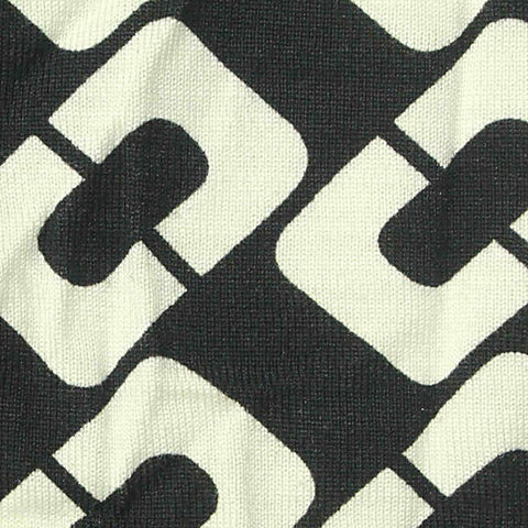 Black Geometric Knit, 240 gsm