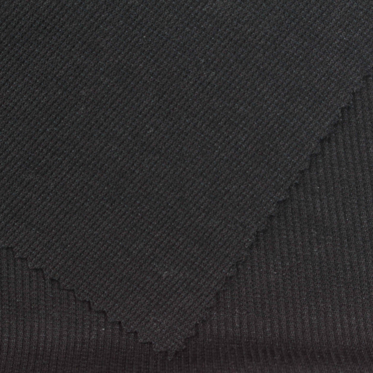 Black Ribbed Rib Knit, Polyester