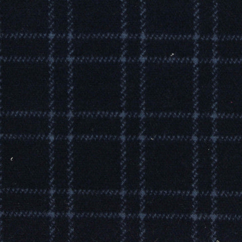 Dark Blue Check Interlock Knit, Poly-Viscose