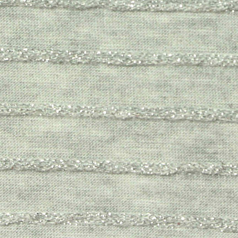 Grey Glitter-Stripe Jersey Knit, Poly-Cotton