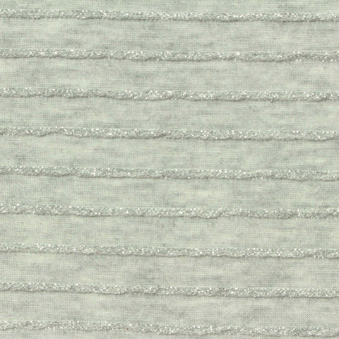 Grey Glitter-Stripe Jersey Knit, Poly-Cotton