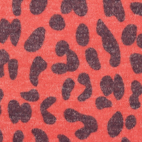 Marled Coral Leopard Chunky Knit, Viscose-Poly