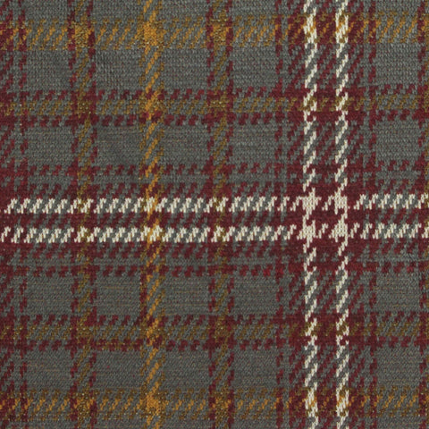 Grey Plaid Interlock Knit, Poly-Viscose, 240 gsm