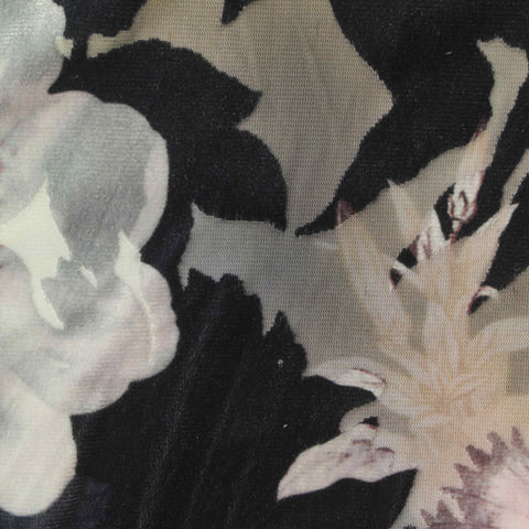 White Floral Knit, Poly-Nylon