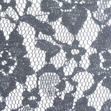 Charcoal Floral Lace, Polyester