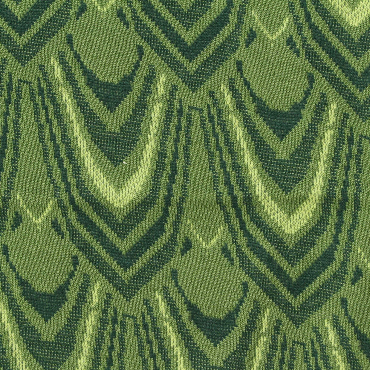 Green Wavy-Chevron Jacquard, Polyester