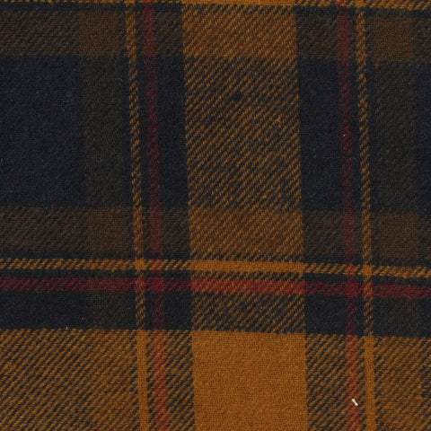 Dark Brown Plaid Woven, Cotton-Poly
