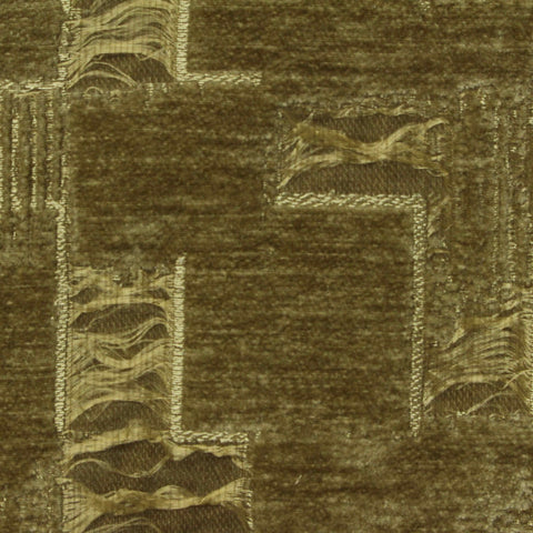 Olive Geometric Chenille, Poly-Nylon