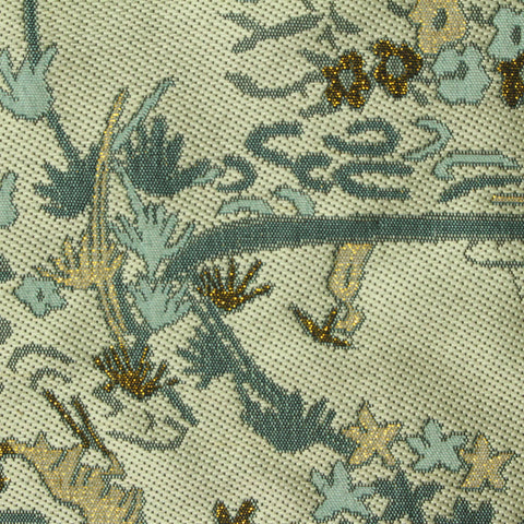Blue Floral Jacquard, Polyester, 200 gsm