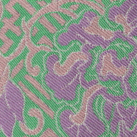 Green Floral Jacquard, Polyester, 140 gsm