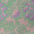 Green Floral Jacquard, Polyester, 140 gsm