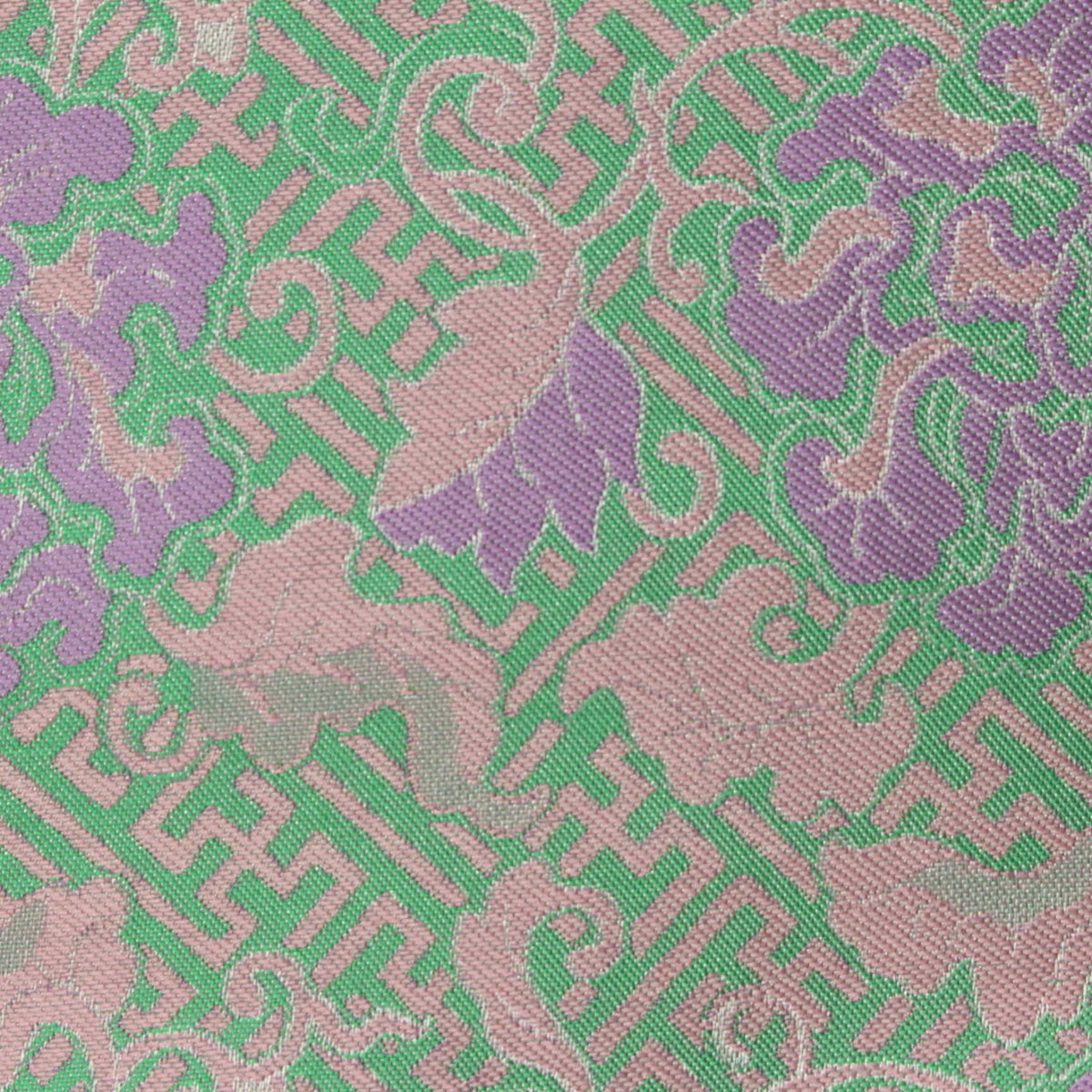 Green Floral Jacquard, Polyester, 140 gsm