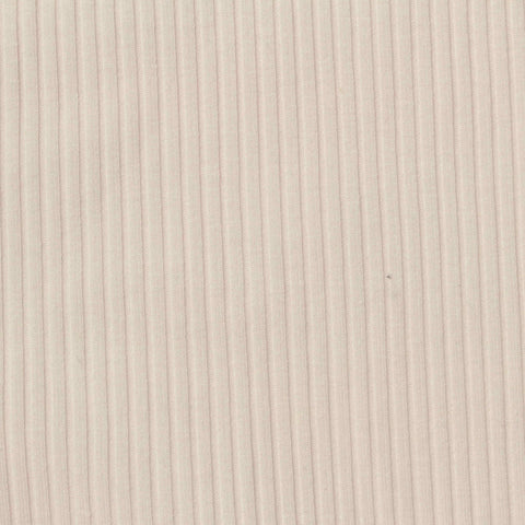 Cotton Stretch Rib Knit Fabric, 200 gsm, 135 cm — Beige