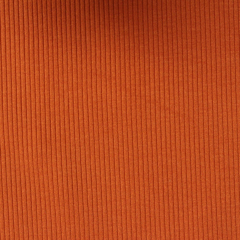 Viscose Stretch Rib Knit Fabric, 360 gsm, 135 cm — Orange