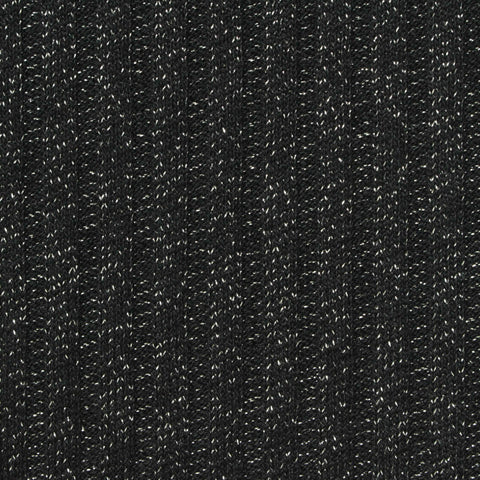 Black Marl Rib Knit, Poly-Metallic, 180 gsm