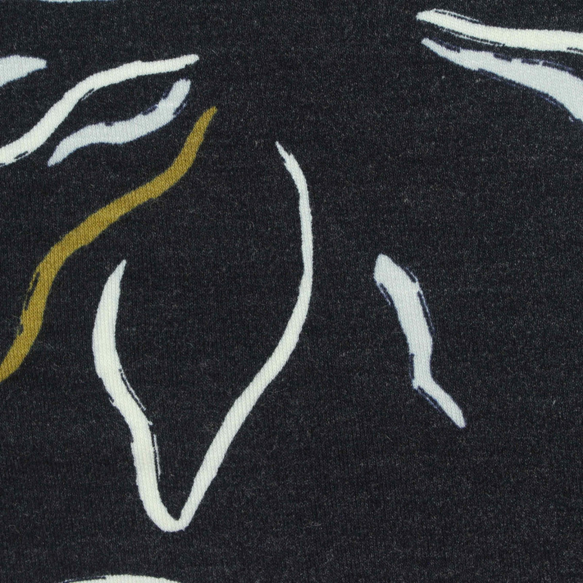 White Abstract-Brushstroke Jersey Knit, Viscose-Poly