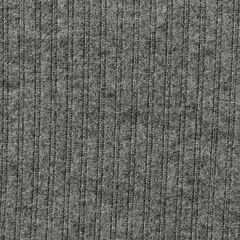 Grey Marl Rib Knit, Poly-Cotton, 230 gsm