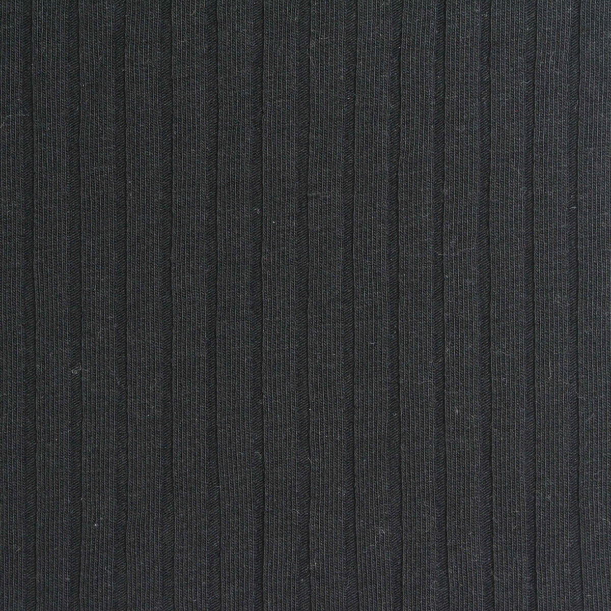 Cotton Polyester Stretch Rib Knit Fabric, 230 gsm, 130 cm — Black