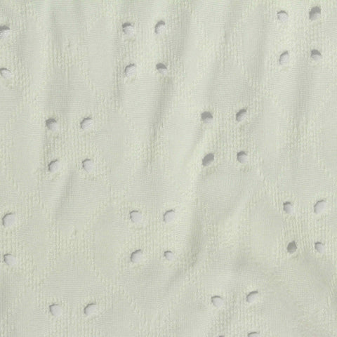 Cream Small-Eyelet Jacquard, Polyester, 240 gsm