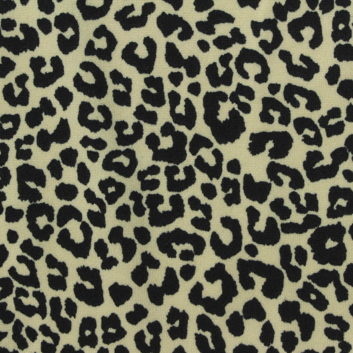 Black Leopard Jersey Knit, Polyester, 175 gsm