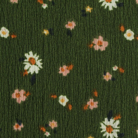 White Flowers Crepe, Polyester