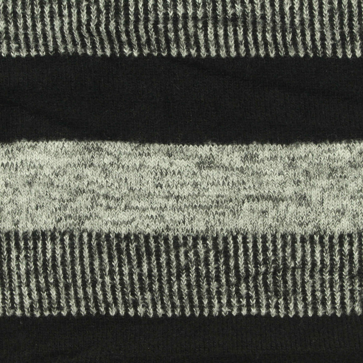Black Horizontal-Stripe Chunky Knit, Viscose-Poly, 230 gsm