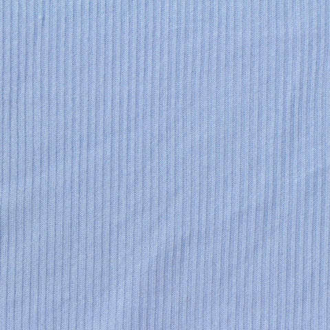 Polyester Viscose Stretch Rib Knit Fabric, 160 gsm, 140 cm — Blue